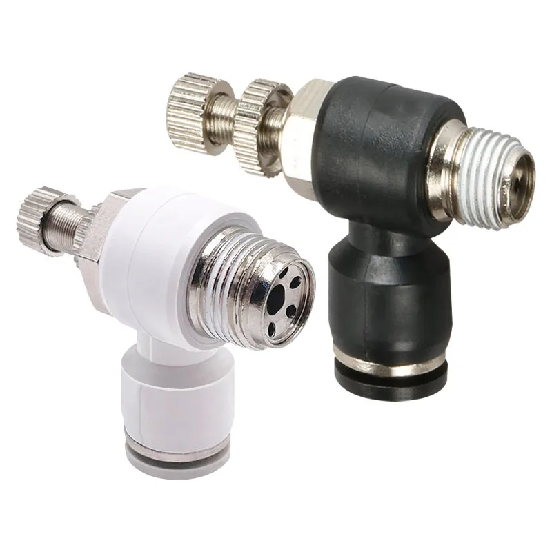 Quick plug-in quick couplings, pneumatic couplings, throttle valves, speed control valves, straight threads