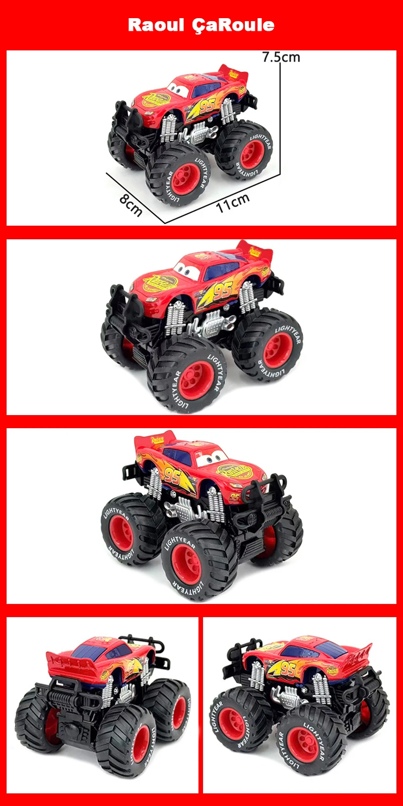 Pixar Cars Inertial Assistance Alloy Offroad-Fahrzeug Lightning McQueen Storm Cruz Mater Jackson Ramirez Kinderspielzeug Geschenke – Detail 4