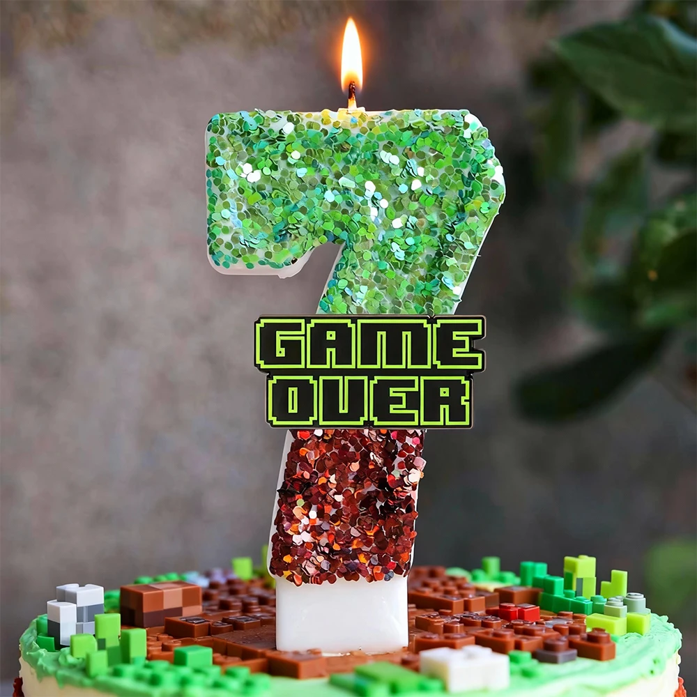 Gamepad vela número 0-9 pastel de cumpleaños vela decoración juego fiesta de cumpleaños pastel Topper decoración para Baby Shower regalo