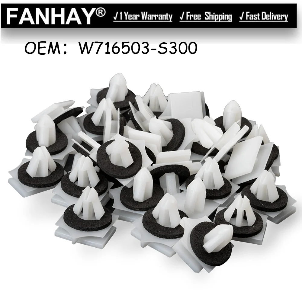 

100Pcs OEM W716503-S300 22033A Rocker Panel & Deck Lid Moulding Clips Retainer Fits For Ford Fusion MKZ 2013+ Repair Part