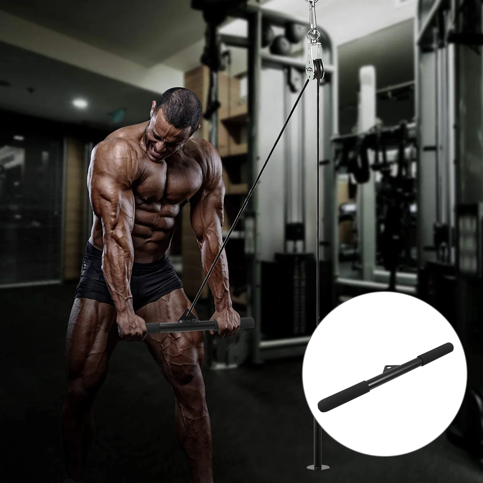 

Low Row Bar For Universal Exercise Pull Bar Gym System Sturdy Fitness Equipment Back Arm Shoulder Muscle Workout Accessory