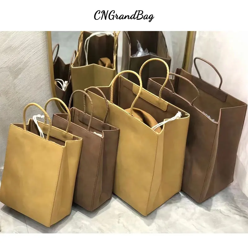 New Arrival Custom Letters Cowhide Women's Bag Waterproof  Scratch-Resistant Advanced Sense Simple Portable Shopping Tote bag