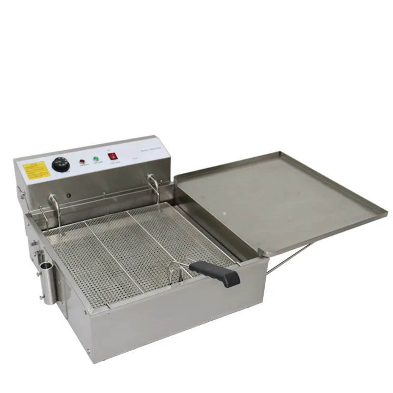 

Stainless Steel Electric Fritter Commercial T20L Donut with Pressure Mesh Drain Valve Fryer