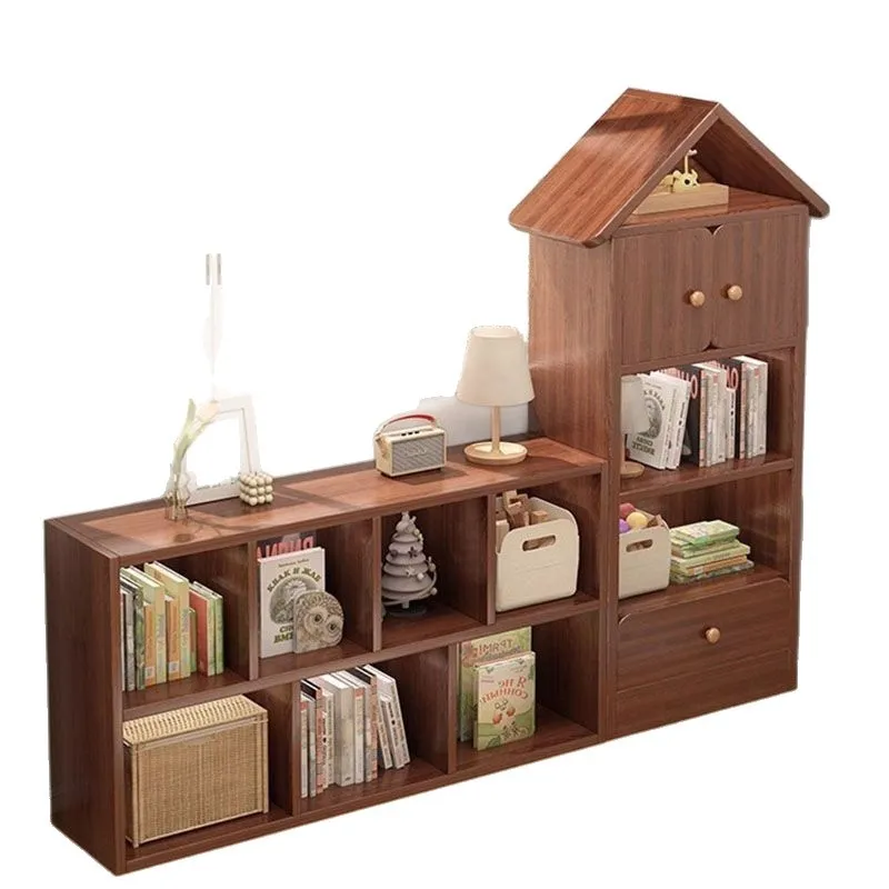 

Solid wood bookcase, floor-to-ceiling locker, household integrated storage against the wall