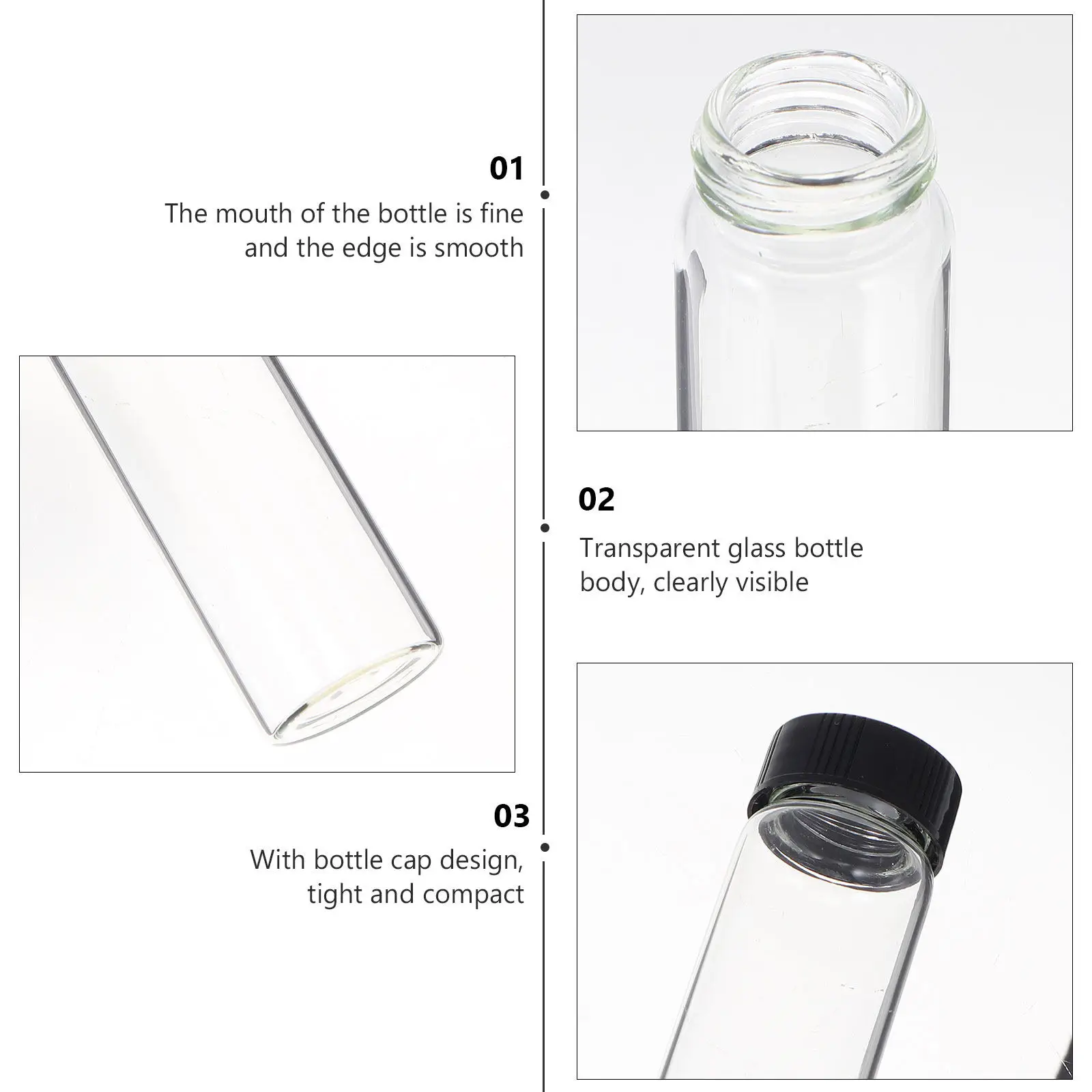 30Pcs 30Ml Laboratory Grade Borosilicate Glass Reagent Bottles Easy to Clean Refillable Chemical Storage Bottles for School