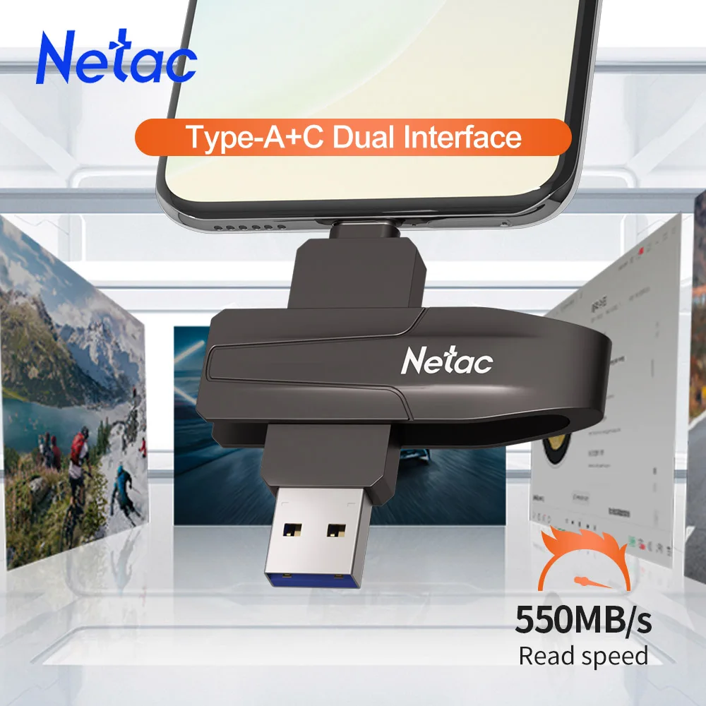 

Netac 550MB/s Solid State Pendrive USB3.2 Gen 2 Type C Flash Drive 1TB 512GB 256GB Pendrive Free Shipping for Macbook Smartphone