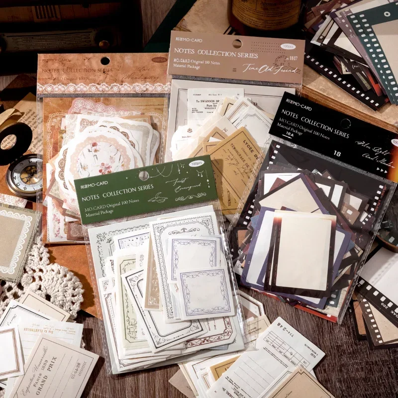 

100 Sheets/pack Memory Prologue Series Retro Scrapbooking Junk Journal Material Collages DIY Creative Material Paper