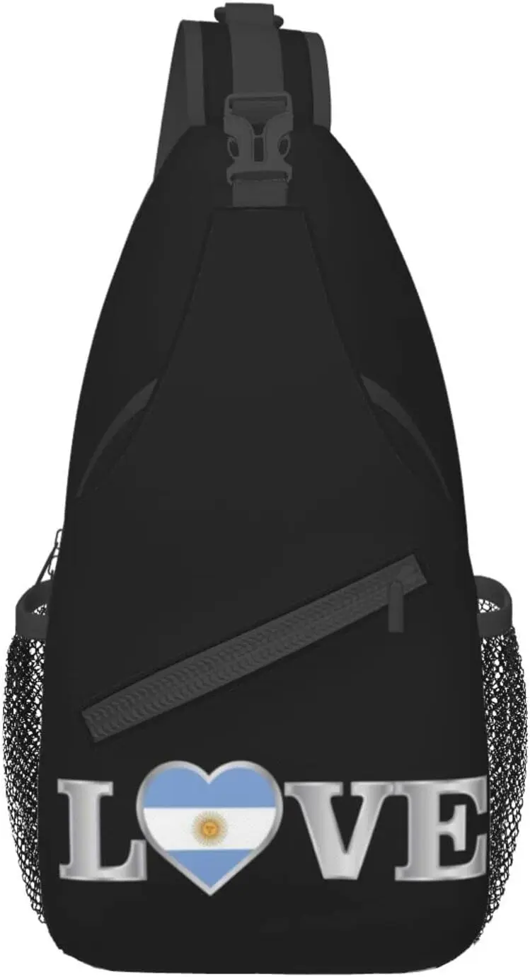 الأرجنتين الرافعة حقيبة الأرجنتين العلم Crossbody الصدر Daypack حقيبة ظهر عادية الأرجنتيني حقيبة الكتف حجم واحد Kawaii ظهره