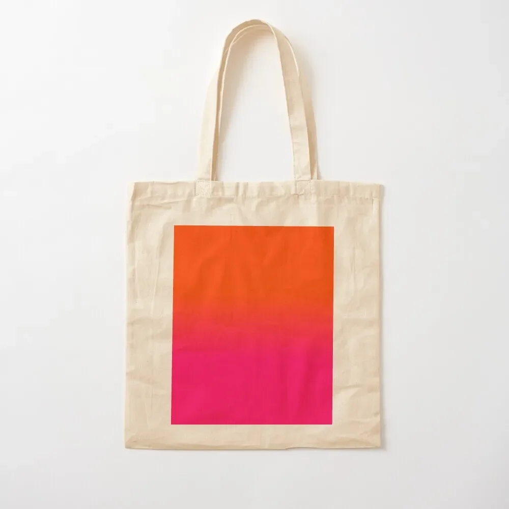 Neon Orange and Neon Pink Ombre Shade Color Fade Tote Bag tote bags aesthetic Eco bag custom fabric bag