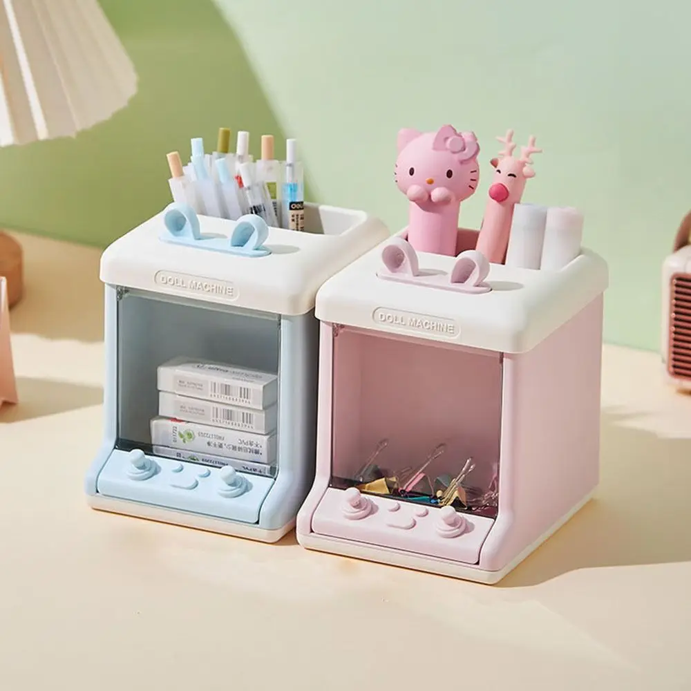 

Makeup Brush Holder High Appearance Pen Container Exquisite Rabbit Ears Pencil Case Plastic Thick Desktop Stationery Storage