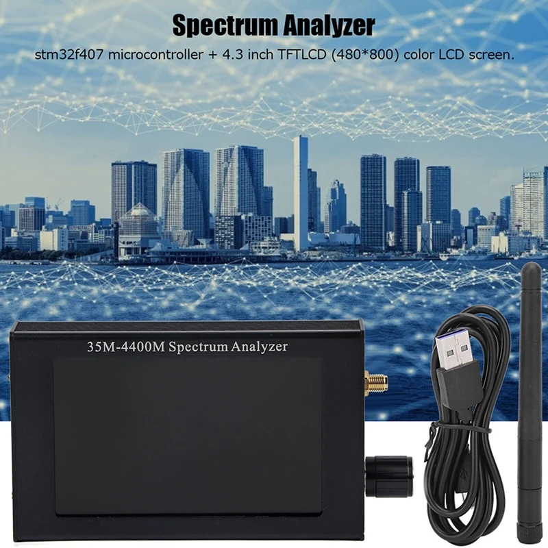 4.3 Inch LCD Screen Spectrum Analyzer 35M-4400M Handheld Simple Spectrum Analyzer Measurement Of Lnterphone Signal Black