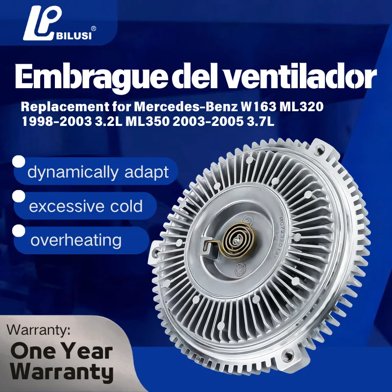 

Муфта вентилятора охлаждения двигателя BILUSI 1122000222, замена для Mercedes-Benz W163 ML320 1998-2003 3,2 л ML350 2003-2005 3,7 л