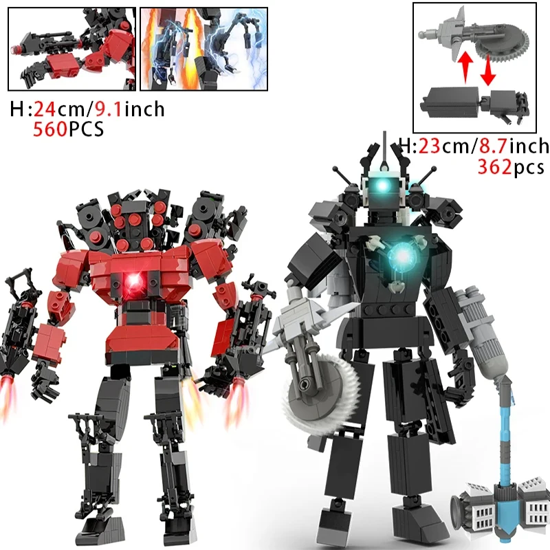 New Skibidi Toilet Weapon Titan TVMan Action Figure Building Block Toys For Boys Cameraman Bricks DIY Model For Kid Adult Gifts