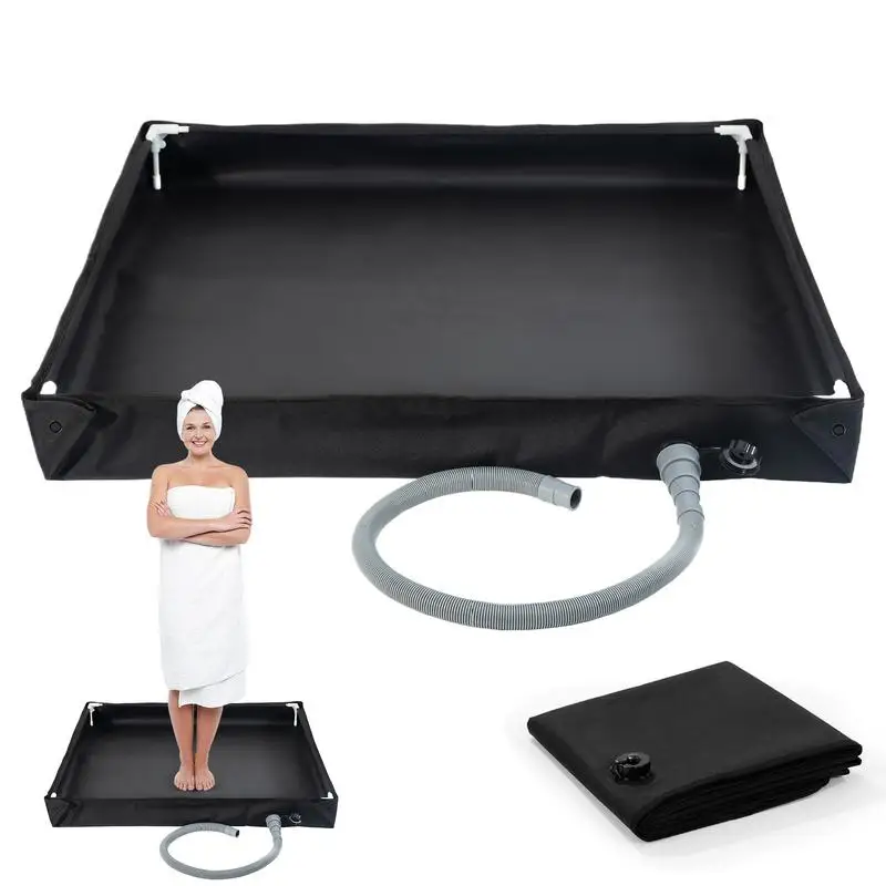 Foldable Shower Base Outdoor Tent RV Camping Awning Shower Tray Portable Shower Pan Basin for Camping Travel