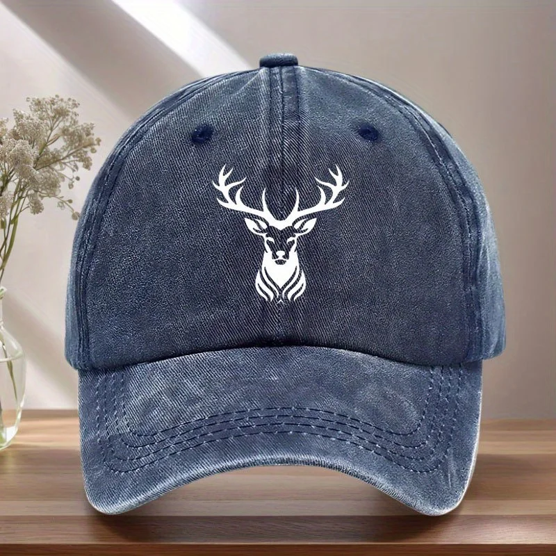

Deer Antler Baseball Cap | Vintage Washed Adjustable for Hiking Travel & Sports, Unisex
