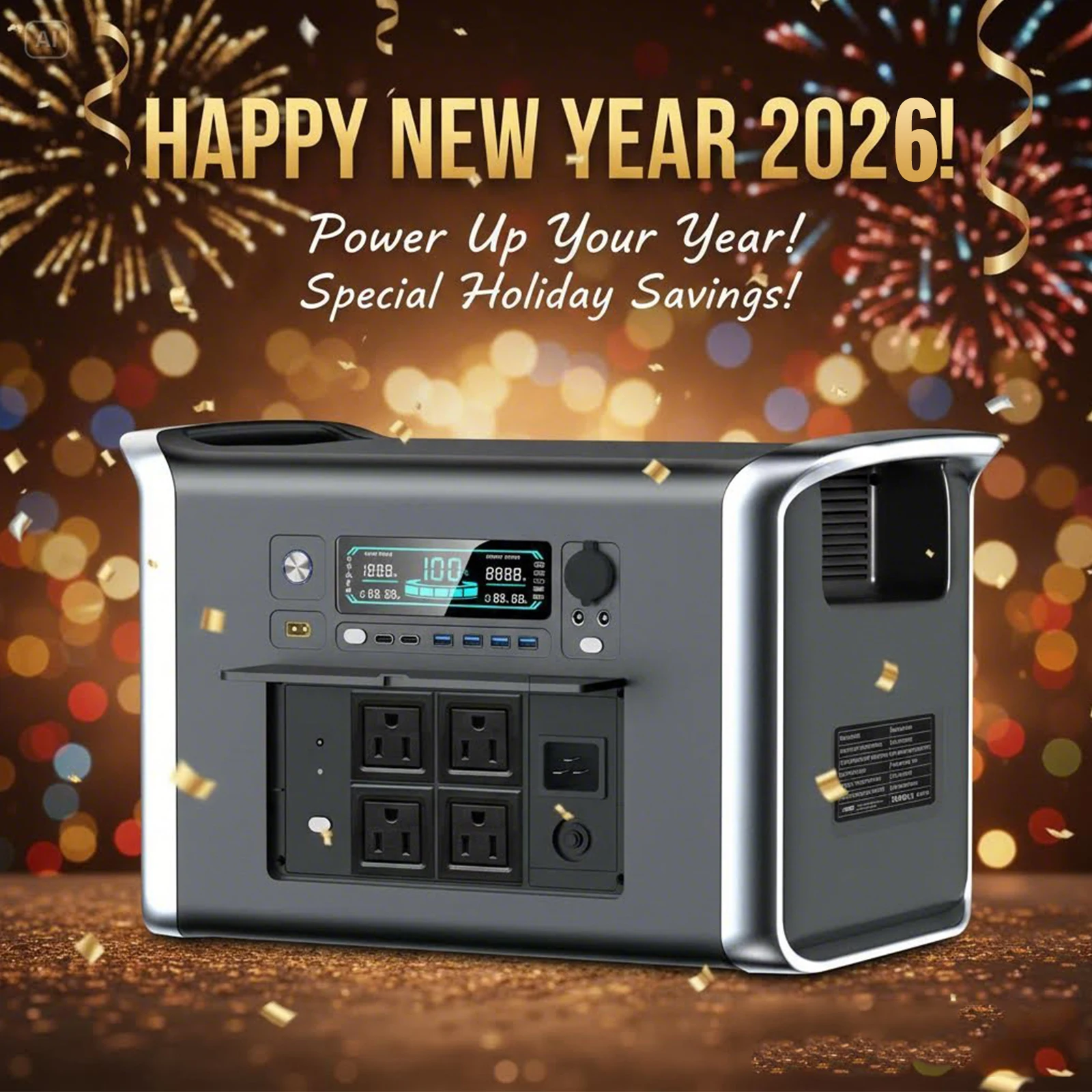 

UAPOW LiFePO4 Battery Electric Generator, 2048Wh Portable Power Station for Home Backup, Power Outages, RV, and Camping