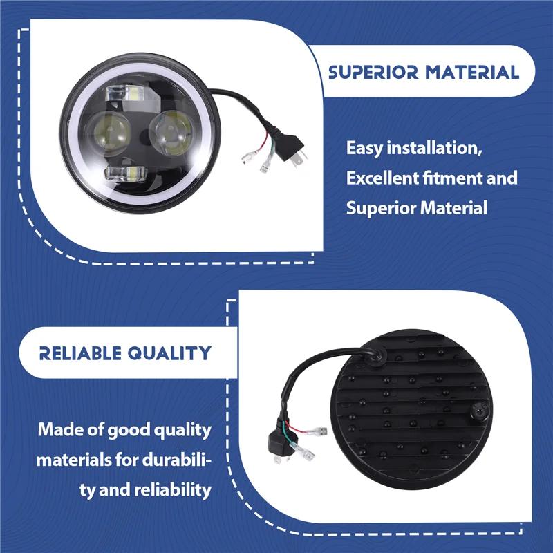 5-3/4 นิ้วไฟหน้ารถจักรยานยนต์ LED ไฟหน้าสําหรับ Sportster Iron 883 Dyna Street Bob