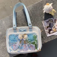 Y2K Cute Bow Ita Bag Girl Transparent Messenger Bag Women Fashion Shoulder Crossbody Bag Ladys DIY Badge Tote Bag Lolita Handbag - Image 4
