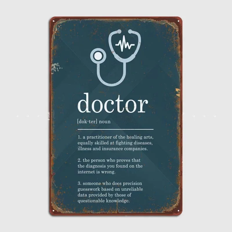 Funny Doctor Definition Poster Metal Signs Wall Decor Tin Signs Retro Office Wall Decoration Art Mural Vintage Home Decor Items