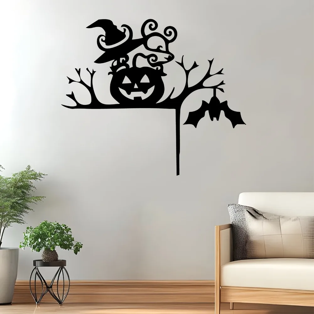 CIFBUY Metal Wall Art Spooky Jack-O-Lantern Statue Mural Weather-Resistant Decor Indoor Outdoor Autumn Gift