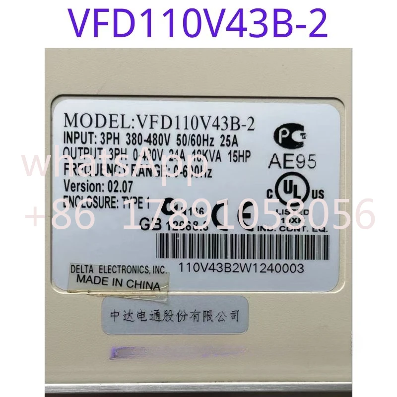 Used frequency converter VFD110V43B-2, 11KW, 380V, function tested, intact, appearance intact