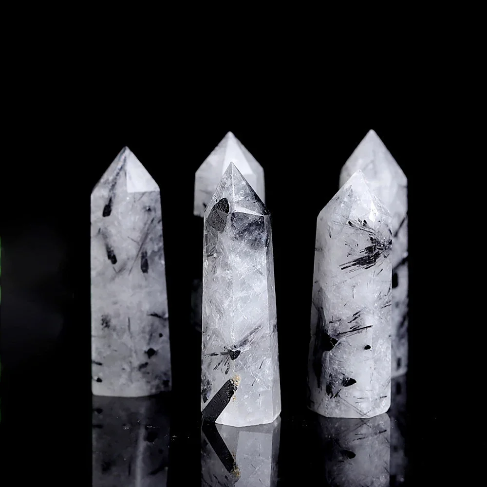 1pc Natural Black Tourmaline Quartz Crystal Healing Stone Energy Mineral 50-80mm Obelisk Column for Living Room Decoration - Image 2
