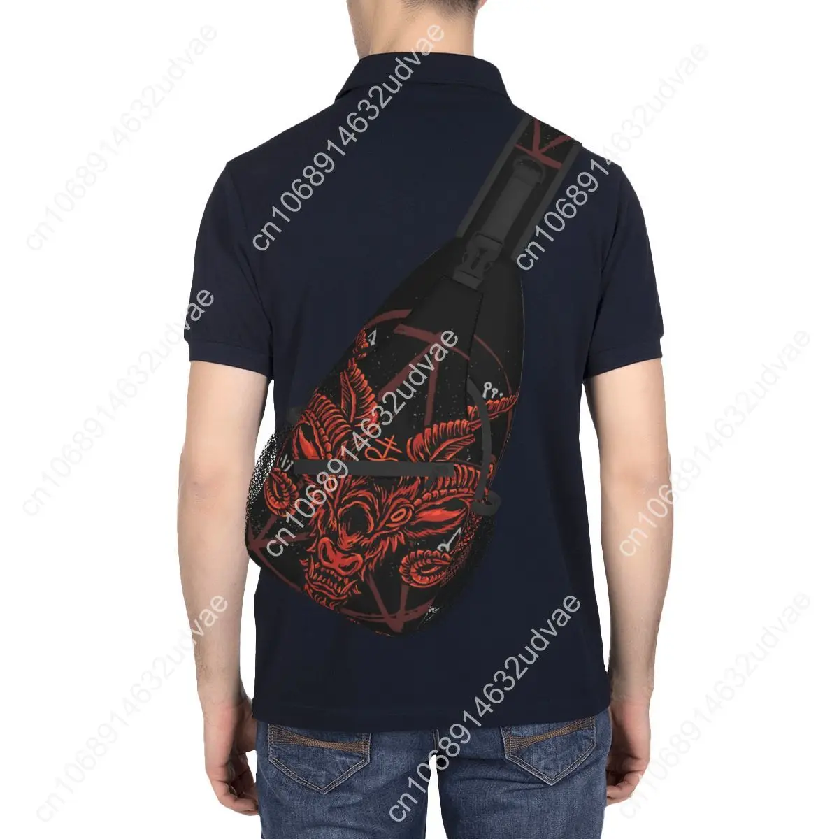 Satan Antichrist Goat Lucifer Devil 666 Occult Crossbody Chest Bags Baphomet Pockets Travel Pack Messenger Sports Shoulder Bag