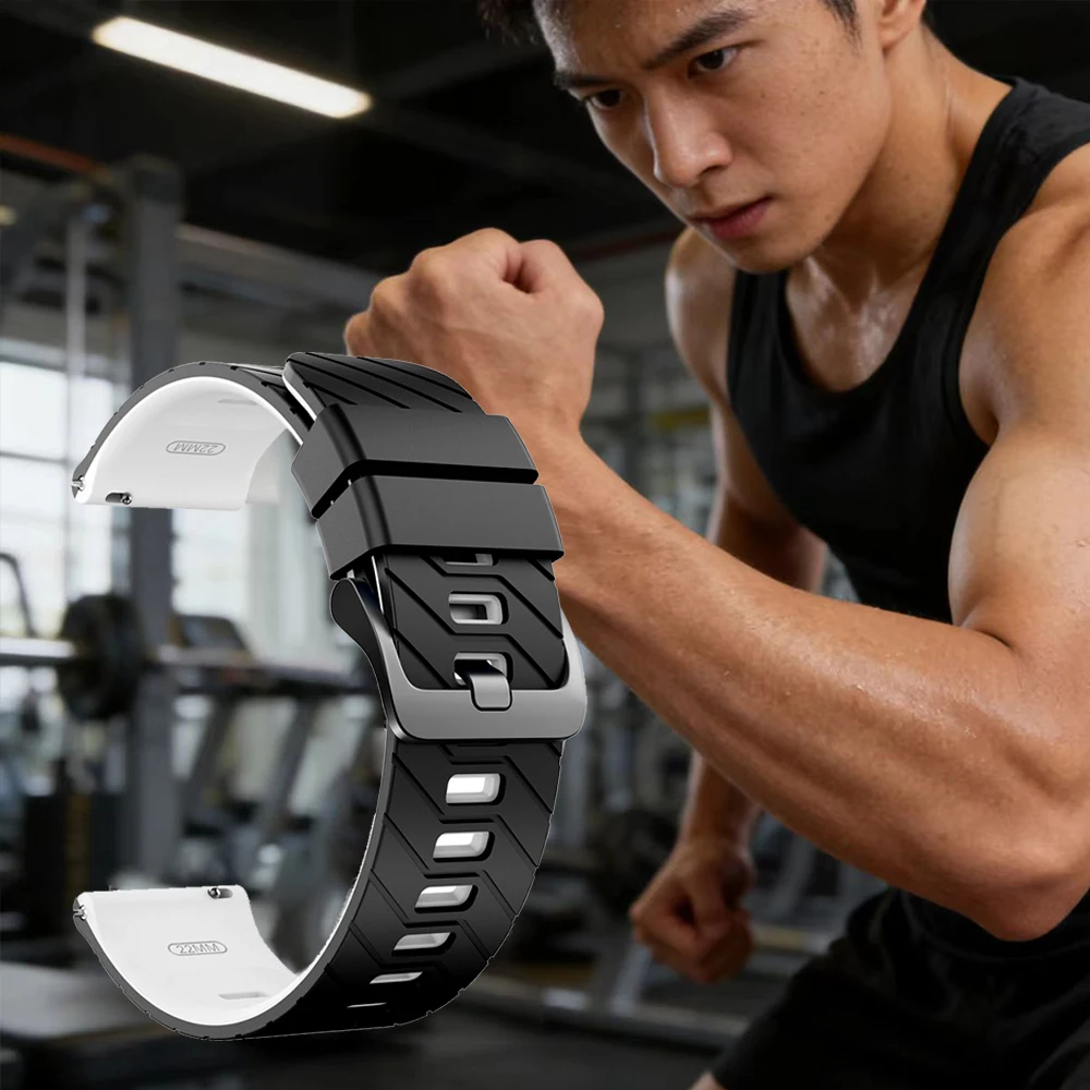 22mm Sports Soft Strap For COLMi P86 P82 M42 I30 C81 V76 Silicone Watchbands For COROS APEX 4 42mm/PACE 4 Replacement  Bracelet