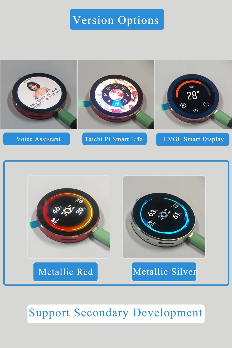 Picture 5: ESP32-S3 1.8inch AMOLED Touch Display 466×466 Round Touch Screen Deepseek AI Xiaozhi WiFi BLE5 Ar-duino LVGL Smart Module