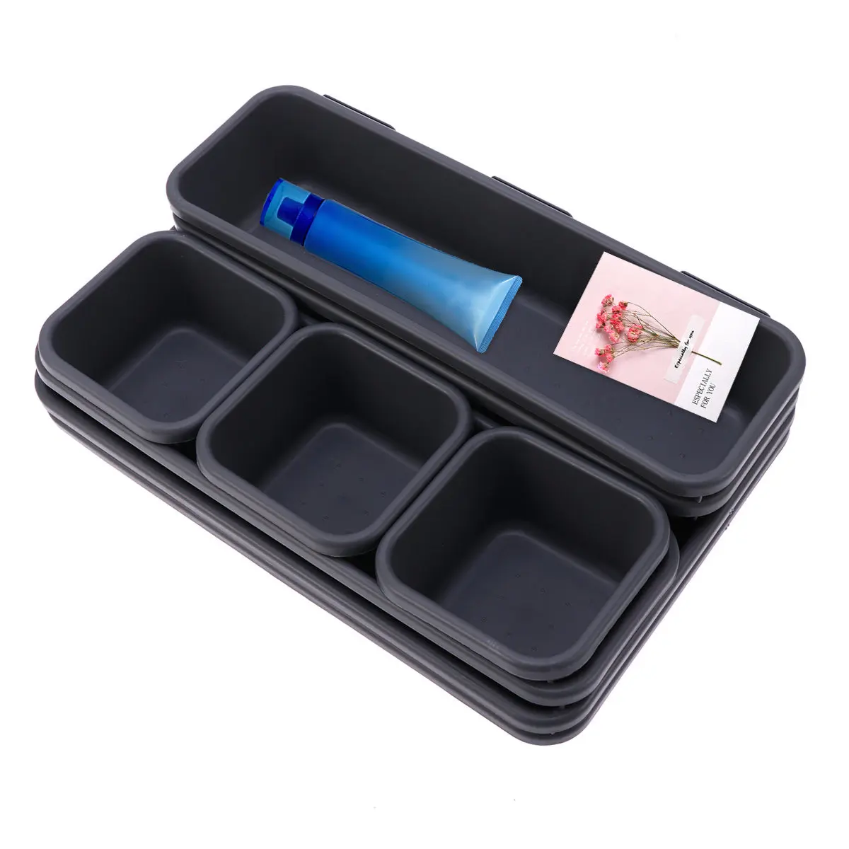 8 Compartment Desktop Storage Box Plastic Drawer Organizer for Office Desk Home Table Stationery Supplies Smooth Easy Clean