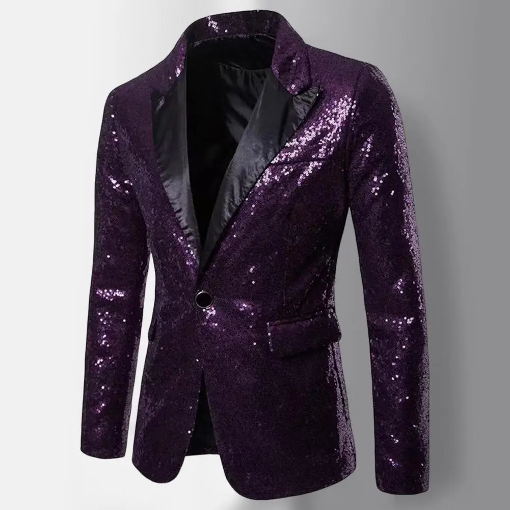 Shiny Gold Sequin Glitter Embellished Blazer Jacket Men Nightclub Prom Suit Coats Mens Costume Homme Stage Clothes For singers