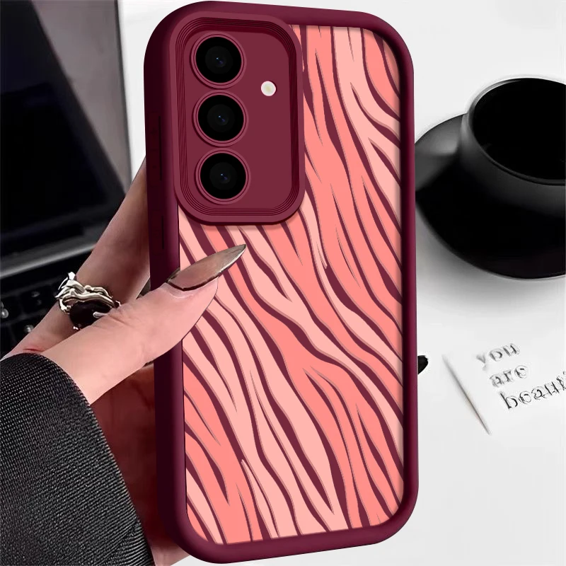 Striped Phone Case For Samsung Galaxy S24 S23 Ultra S22 S21 S20 FE A14 A34 A16 A15 A35 A52 A53 A54 A55 5G Capa S25 Ultra Cover