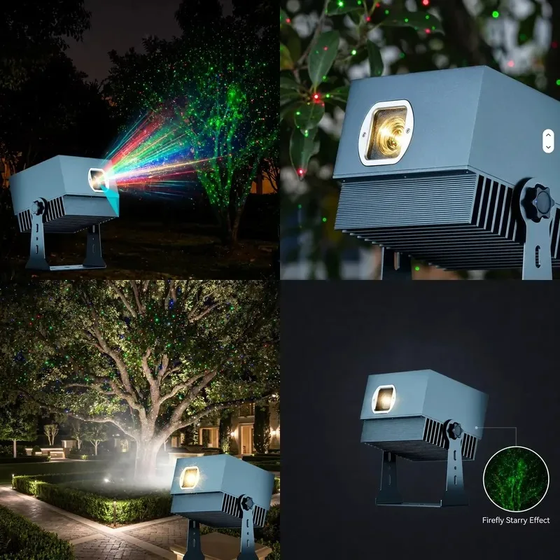 RGBW Color LED Tree Light 30W Dynamic Firefly Star Laser Projection Light Outdoor Garden Landscape Ambient Light
