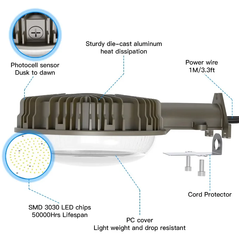 LED Barn Light Outdoor Wall Light, LED Barn Light with Sunset and Sunrise Sensor, 80W 50W 150W Power Available Fast Delivery