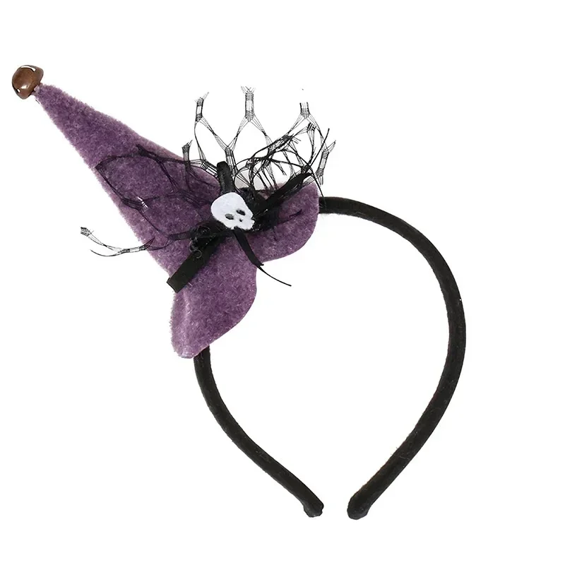 Happy Halloween Decoration Witch Hat Headband Children Kids Pumpkin Skull Horror Headwear Halloween  Party Cosplay Supplies