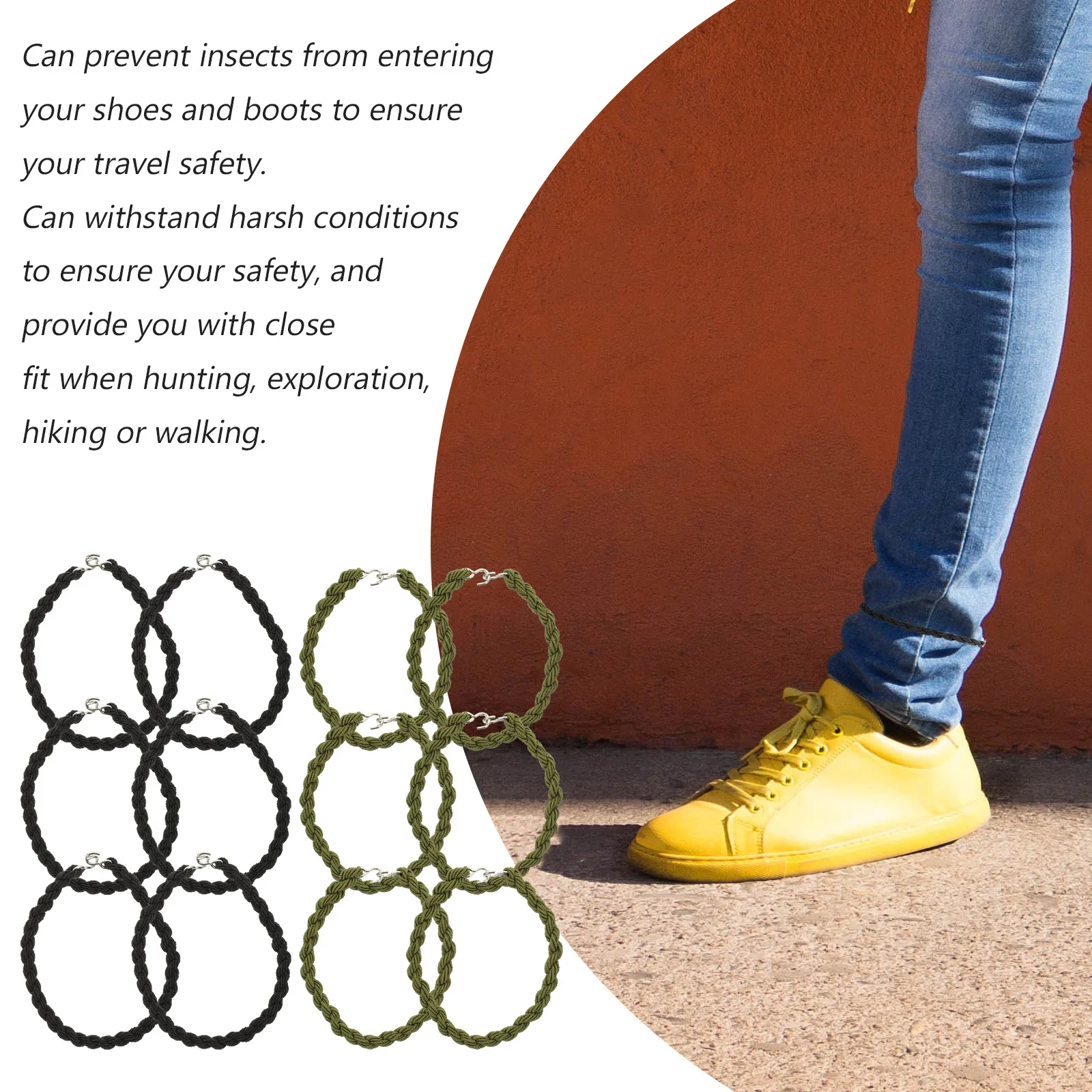 12Pcs Blousing Straps Portable Elastic Trouser Leg Bands Outdoor Hiking Camping Boots Sand Blousing Strap