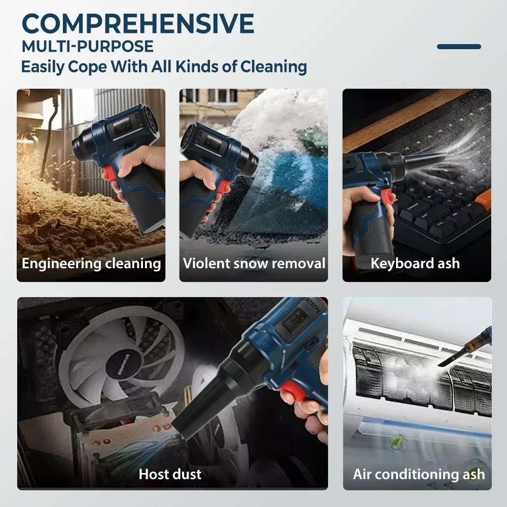 

300 Вт автомобильный жестокий вентилятор 650 г давление ветра 40 мм бесщеточный двигатель турбореактивный вентилятор 12000 мАч пылеуловитель для очистки клавиатуры воздуходувка