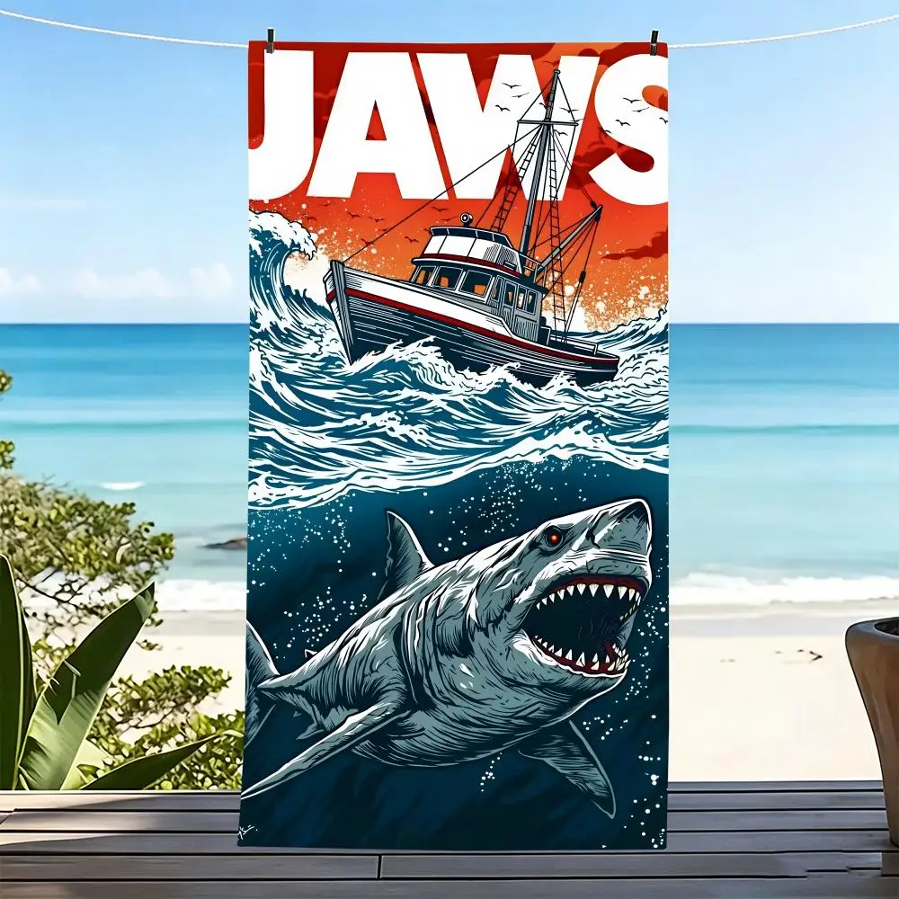 M- Jaws Towel Microfiber beach towel, quick-dry, sand-free, ultra-fine fiber, super soft.