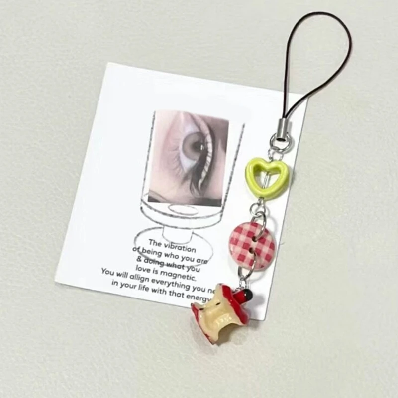 Fashion Fruit Keyring Keychain Button Hollow Heart Keyring Apples Keyring ButtonJewelry Backpack