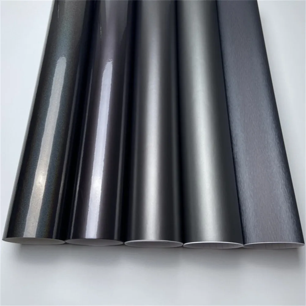 

Waterproof Grey Vinyl Wraps Film Brushed Glossy Matte Satin Vinyl Films for Car Motorcycle Air Release Tech