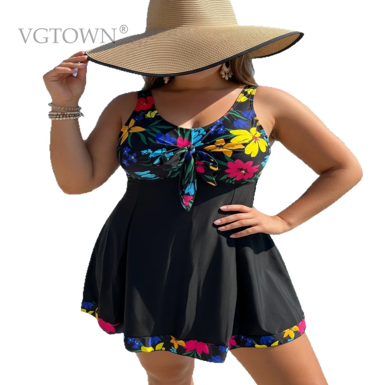 Women Plus Size Tankini 8XL 10XL Vintage Print Split Swimsuit 2026 New Swimwear Tops And Swim Shorts 2pcs Brazilian Bikinis Sets