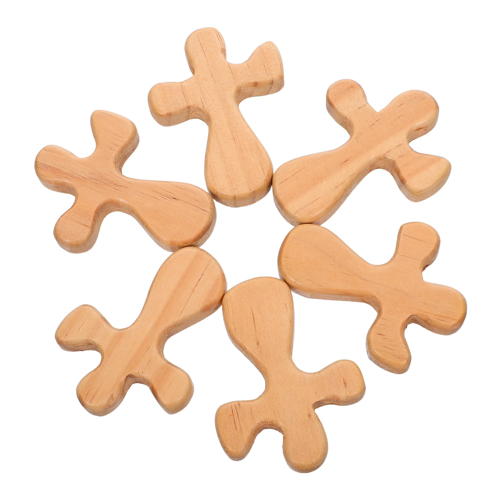 

6pcs Wooden Wall Hanging: Handcrafted Mini Cross For Prayer Meditation Rustic Christian Decor For Churches Homes Offices Small