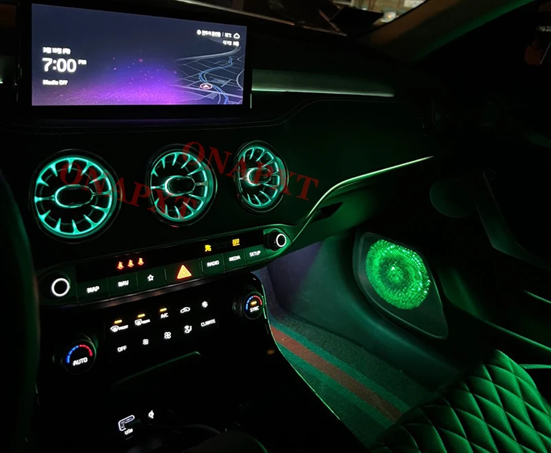 For Mercedes-Benz A CLA GLA W176 W117 W156 A45 CLA45 Ambient Light LED Bluetooth APP Air Vents Turbine Nozzle 12 Colors