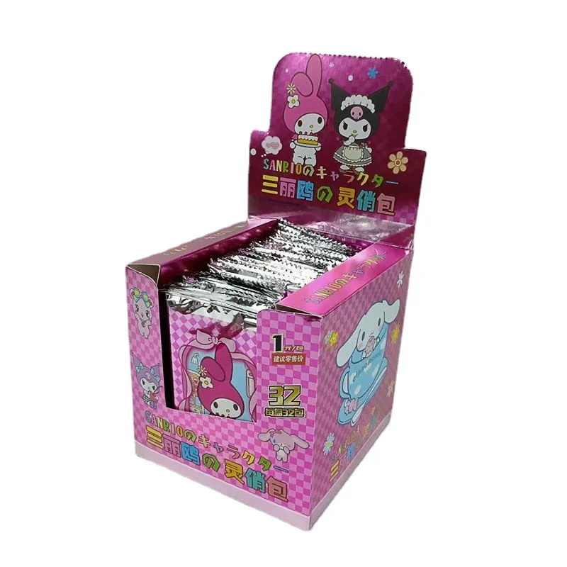 32Bag 224Pcs Hello Kitty Sanrio Kuromi Cards Trading Card Game My Melody Booster Box Cartoon Cute Collection Toy Christmas Gift