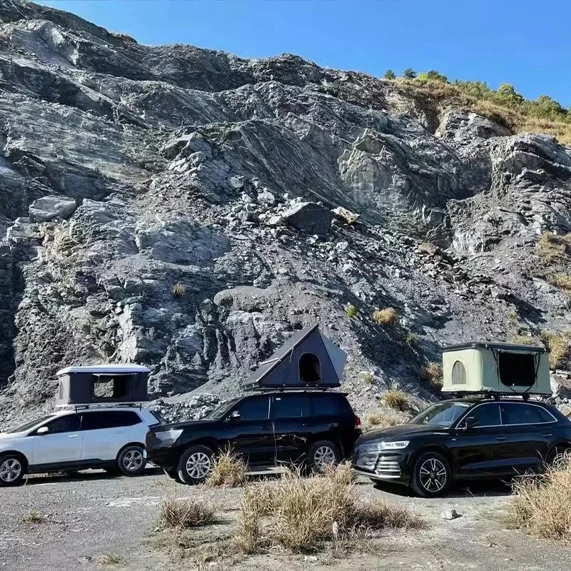 Sheet Metal Hard Foldable Rooftop Tent, Promotional Price Car Awning Camping Tent Fit 4x4 Off‑Road Vehicles
