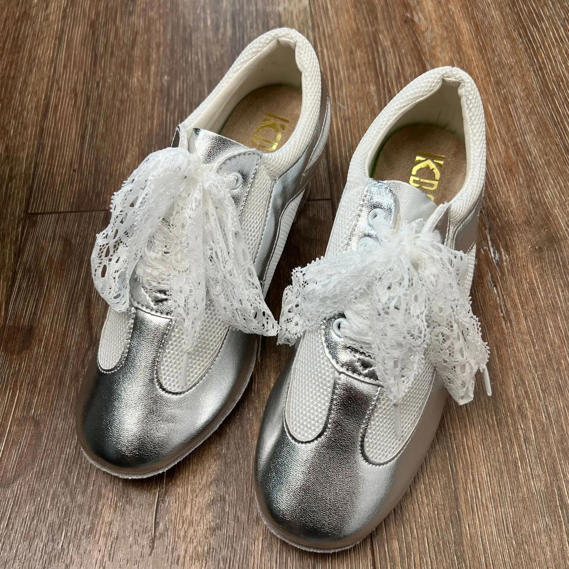 Silver Dance Shoes Practice Suede Insole Leather Soft Breathable Split Sole Women Latin Ballroom Dance Shoes 2025