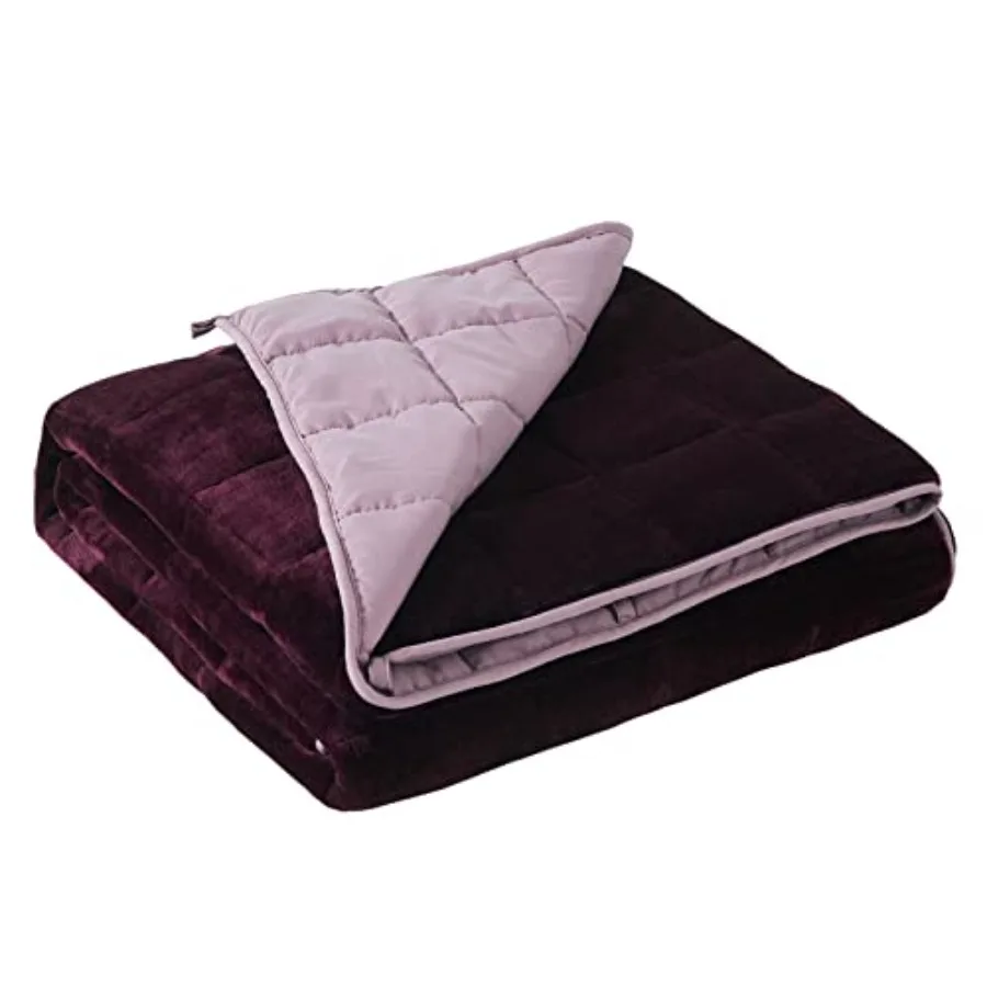 

Weighted Blanket 20lbs Queen Size Fuzzy Warm Flannel Throw Blanket with Soft Breathable Sanded 60 x 80 Inch Red
