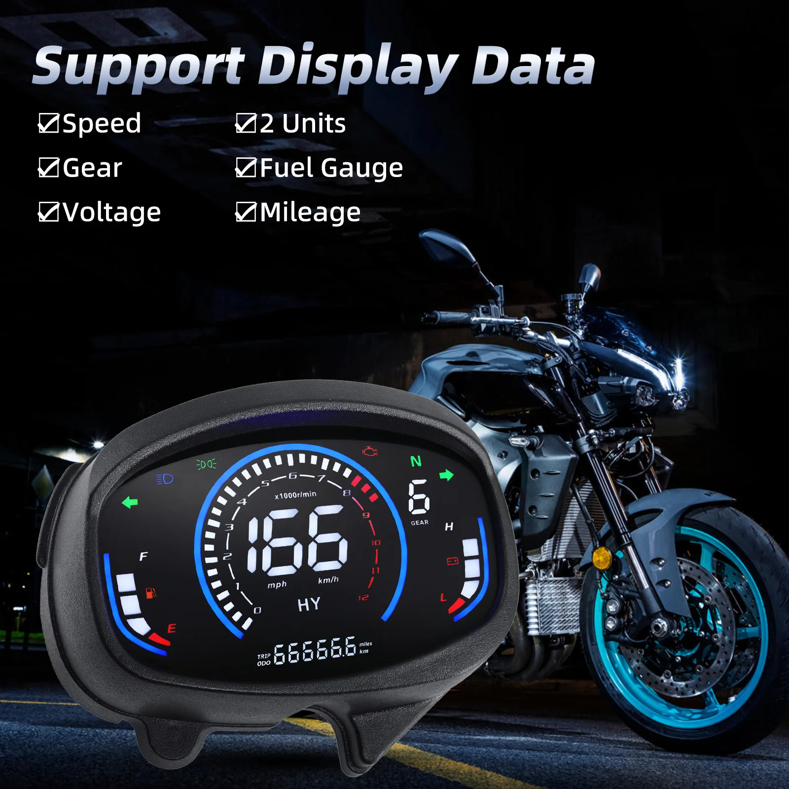 لهوندا نوفا تينا RS سوبر 110cc CBU أداة الدراجة النارية الرقمية عداد المسافات لوحة القيادة عداد السرعة مقياس الوقود مقياس سرعة الدوران