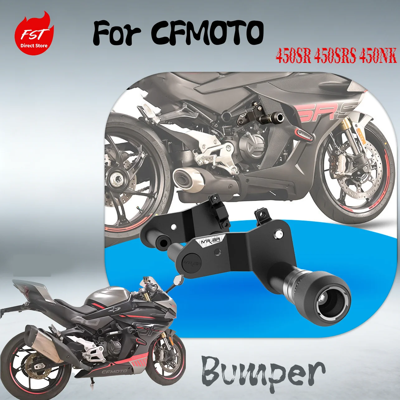 

Crash Bars Engine Guards For CFMOTO 450SR 450SRS 450NK Single-Sided Swingarm, Stunt Frame Sliders Bumper Protector
