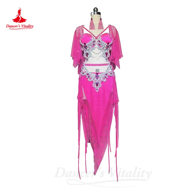 Belly Dance Costume for Women Custom Senior Bra Top+short Skirt 2pcs Adult Children Oriental Belly Dancing Performance Outfit